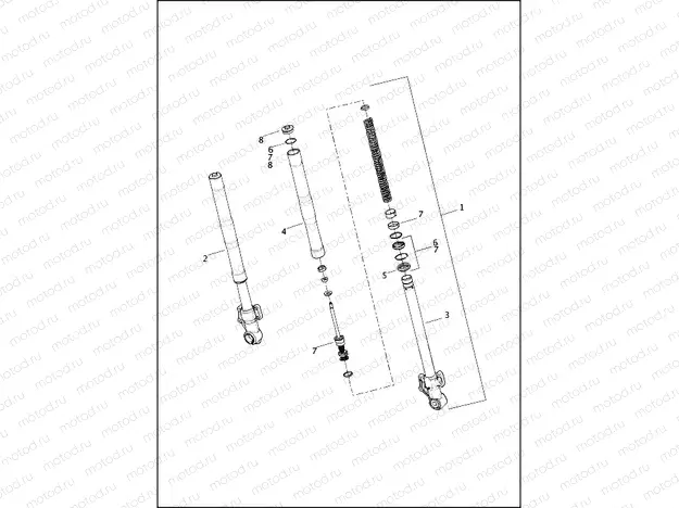 FORK, FRONT - XG750A