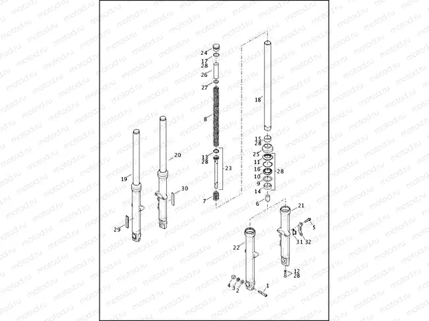 FORK, FRONT - XL1200T