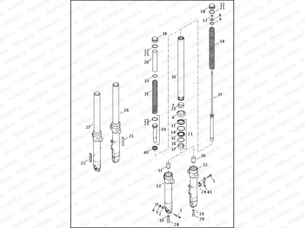 FORK, FRONT - XL1200X, XL1200XS