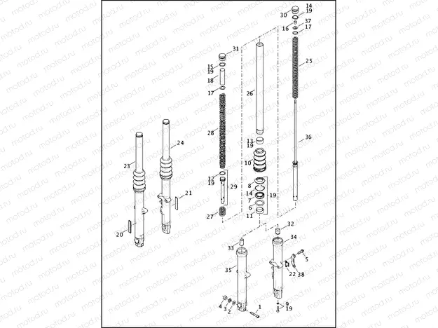 FORK, FRONT - XL883N