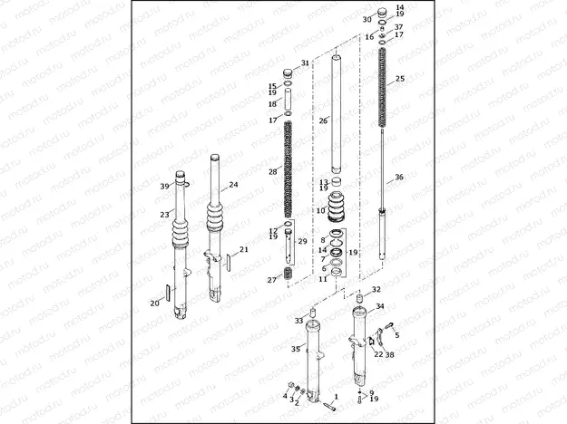 FORK, FRONT - XL883N, XL1200NS