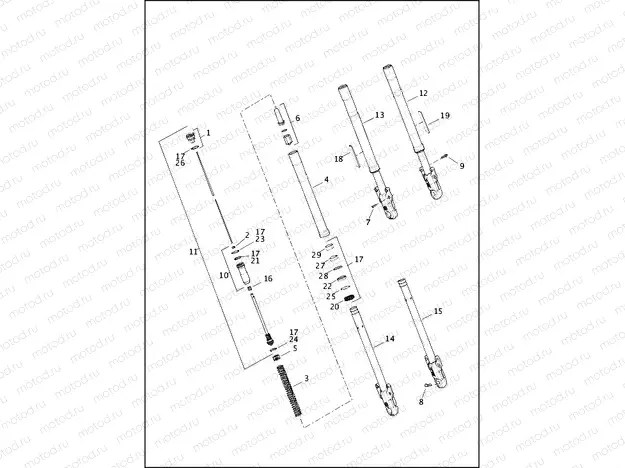 FORK, FRONT - XR1200X