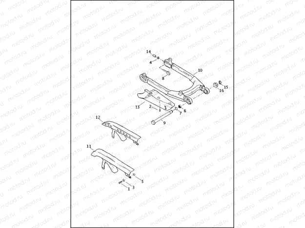 FORK, REAR, DEBRIS DEFLECTOR & BELT GUARD