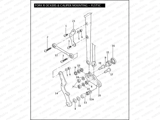 FORK ROCKERS & CALIPER MOUNTING - FLSTSC
