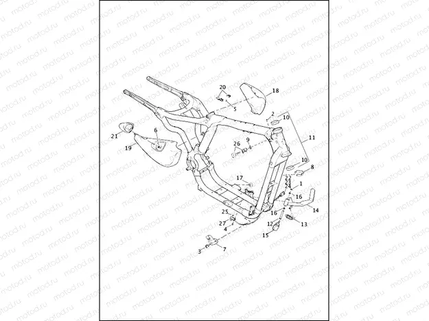 FRAME & JIFFY STAND - 883L/N/R, 1200C/CA/CB/CP/V/X (1 OF 2)