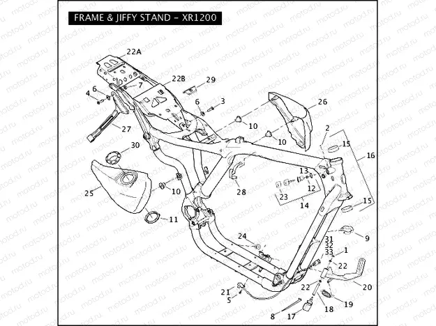 FRAME & JIFFY STAND - XR1200