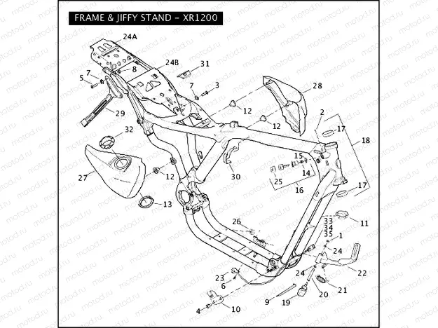 FRAME & JIFFY STAND - XR1200