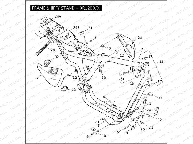 FRAME & JIFFY STAND - XR1200/X