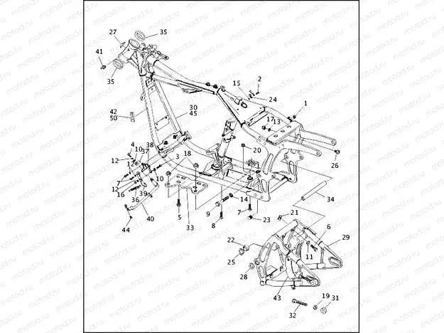 FRAME, REAR FORK & JIFFY STAND (1 OF 2)