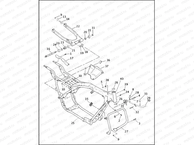 FRAME, REAR FORK & JIFFY STAND (2 OF 2)