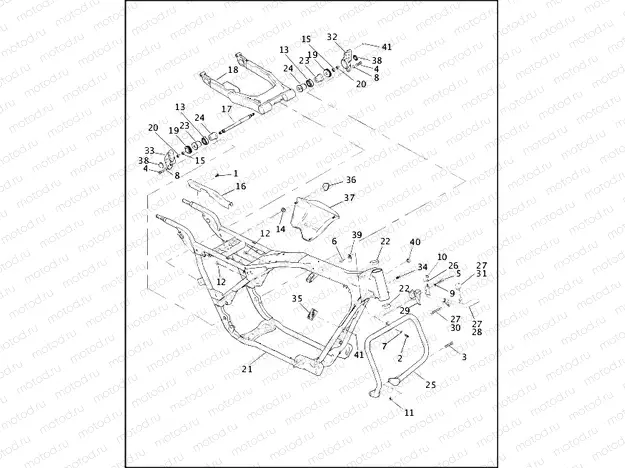FRAME, REAR FORK & JIFFY STAND (2 OF 2)