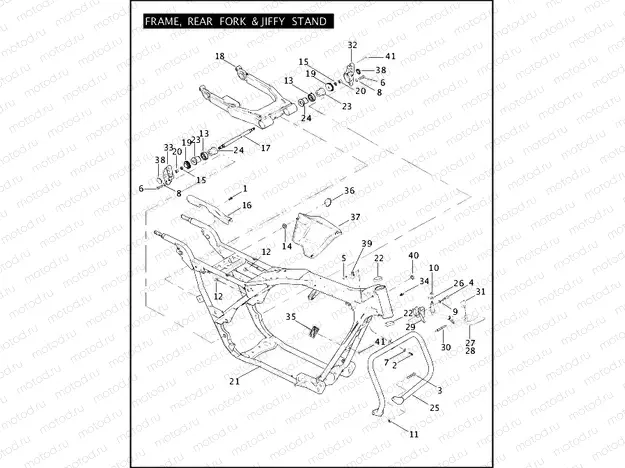 FRAME, REAR FORK & JIFFY STAND (2 OF 2)