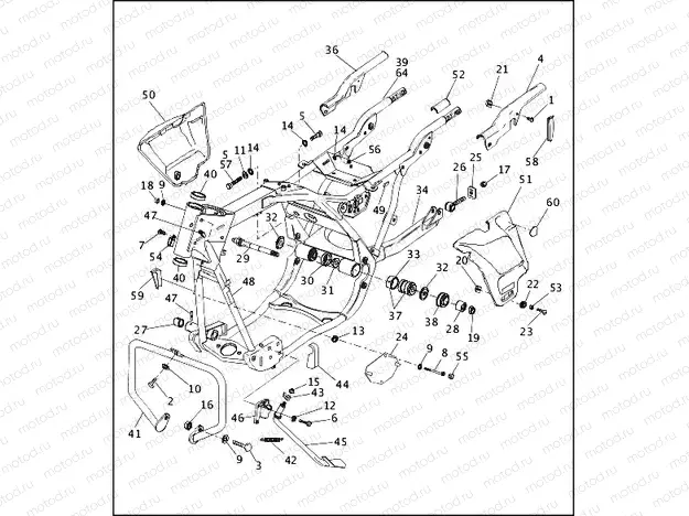 FRAME, REAR FORK & JIFFY STAND (3 OF 3)