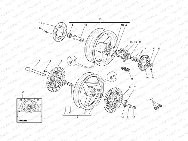 FRONT AND REAR WHEELS