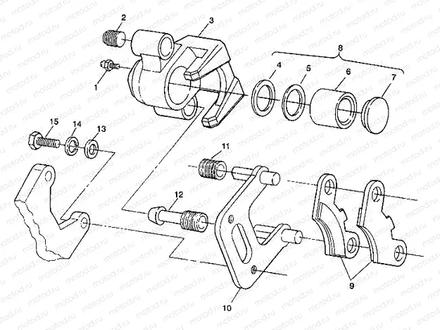 FRONT BRAKE ASSEMBLY 4X4 250 W938127 (4924042404015A) | FRONT BRAKE ASSEMBLY 4X4 250 W938127 (4924042404015A)