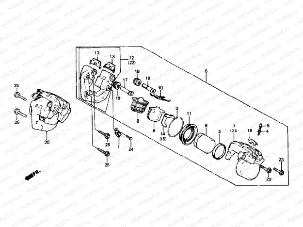 Front brake calier (CB400N,NA,NB)