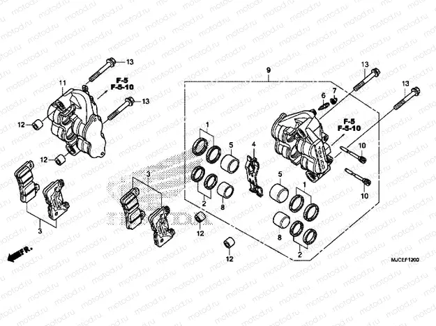 FRONT BRAKE CALIPER (CBR600RRH / RAH)
