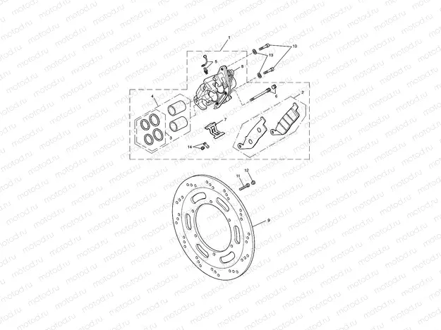 Front Brake Caliper & Disc