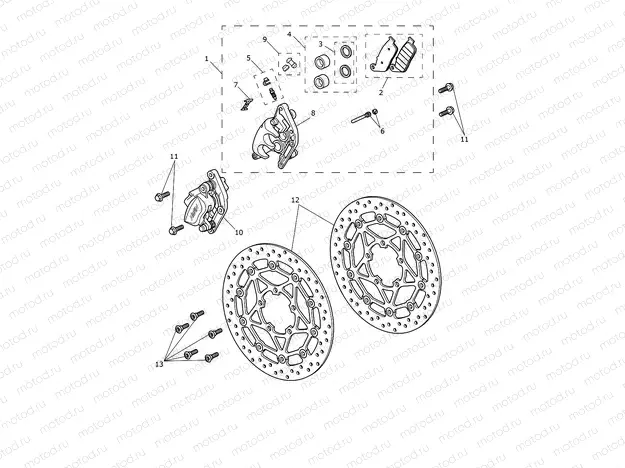 Front Brake Caliper & Disc