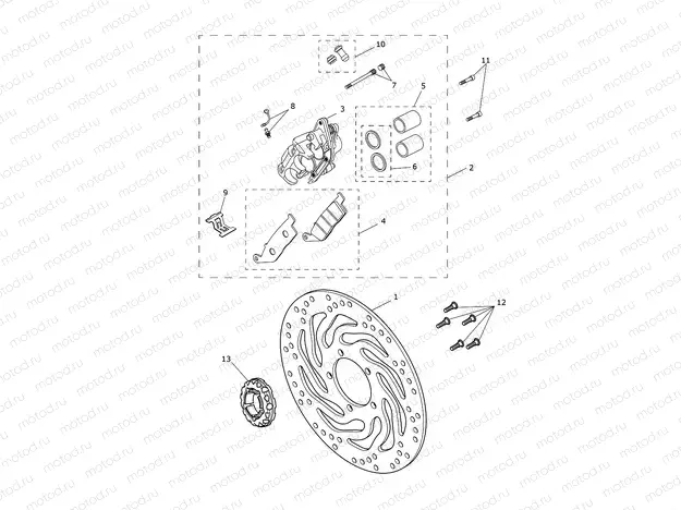 Front Brake Caliper & Disc
