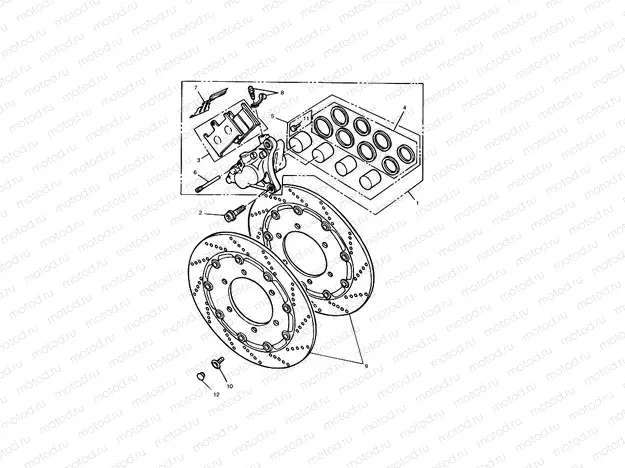 Front Brake Caliper & Discs