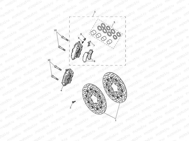 Front Brake Caliper & Discs
