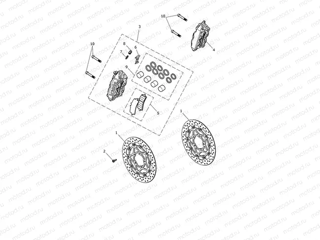 Front Brake Caliper & Discs