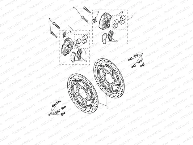 Front Brake Caliper & Discs