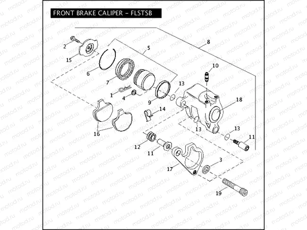 FRONT BRAKE CALIPER - FLSTSB