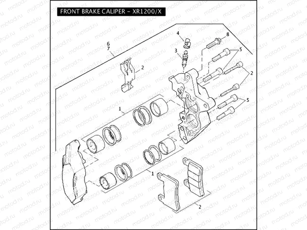 FRONT BRAKE CALIPER - XR1200/X
