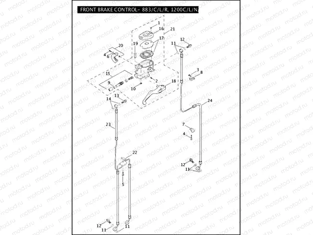 FRONT BRAKE CONTROL - 883/C/L/R, 1200C/L/N/R