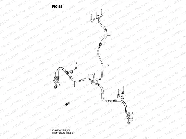 FRONT BRAKE HOSE (LT-A450XK7/XK8/XZK8/XK9/XZK9)