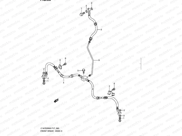 FRONT BRAKE HOSE (LT-A750XK8/XZK8/XK9/XZK9)