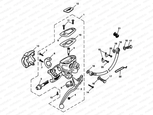 Front Brake Master Cylinder & Ho