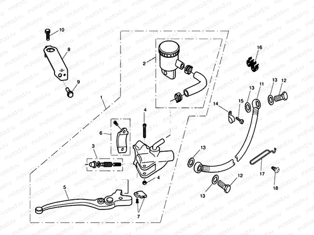 Front Brake Master Cylinder & Ho