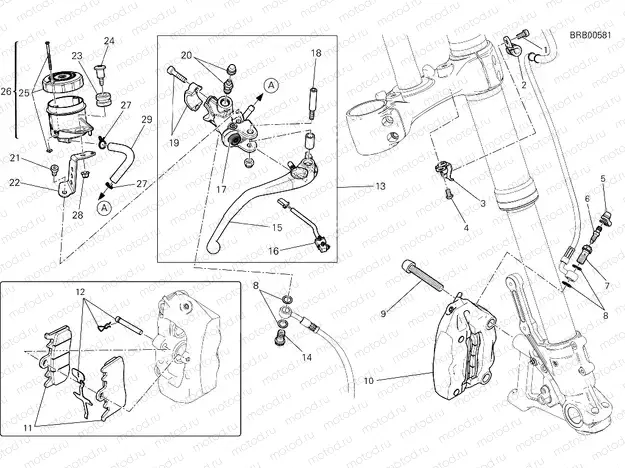 FRONT BRAKE SYSTEM [MOD:SCR800CR]