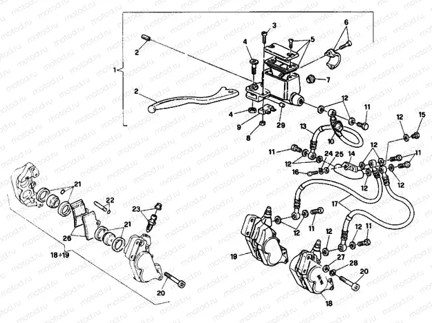 FRONT BRAKE SYSTEM MY91 » BRAKING SYSTEM