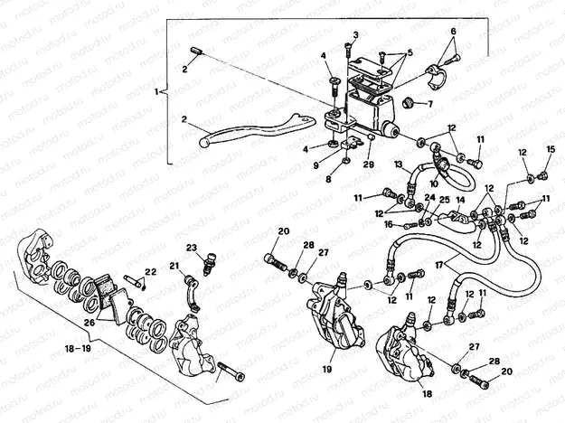 FRONT BRAKE SYSTEM MY92 » BRAKING SYSTEM