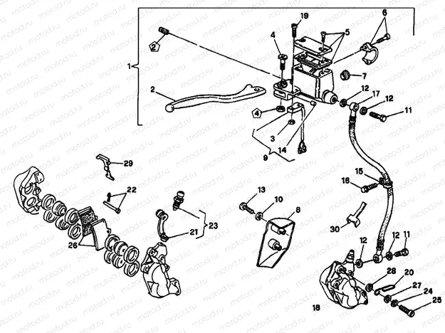 FRONT BRAKE SYSTEM SINGLE DISK » BRAKING SYSTEM