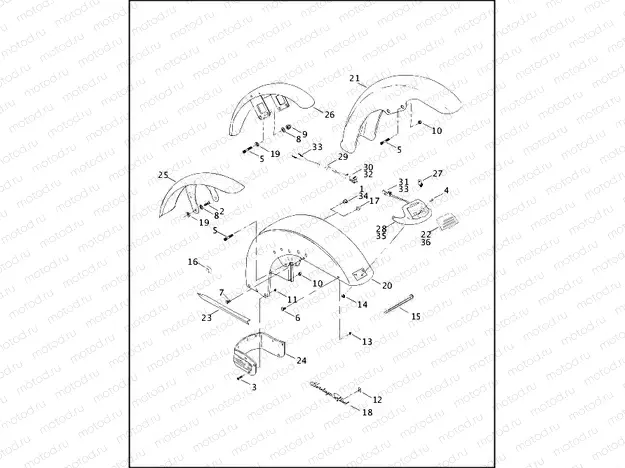 FRONT FENDER - FXST/I, FXSTB/I, FXSTD/I, FLSTC/I & FLSTF/I