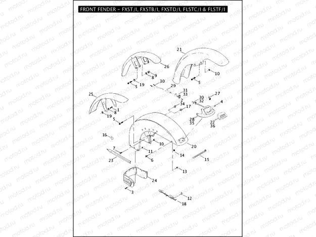 FRONT FENDER - FXST/I, FXSTB/I, FXSTD/I, FLSTC/I & FLSTF/I