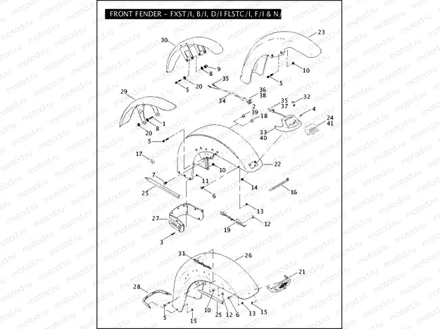 FRONT FENDER - FXST/I, FXSTB/I, FXSTD/I, FLSTC/I, FLSTF/I & FLSTN/I