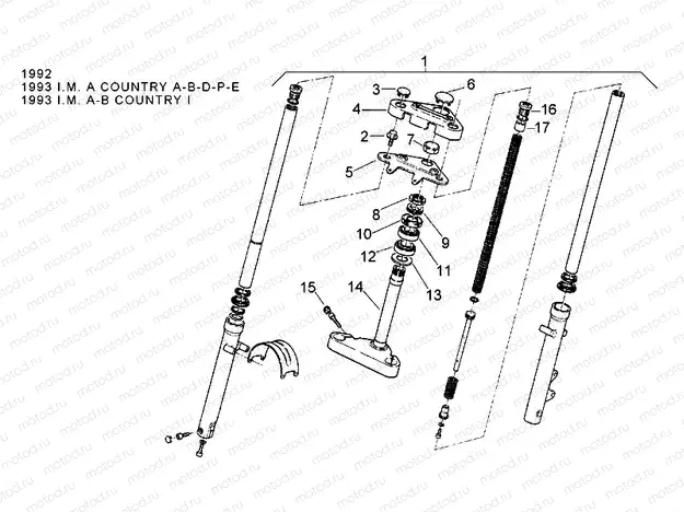 Front fork 92-93 - Stem