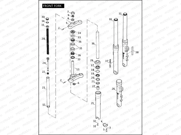FRONT FORK (CONTINUED)