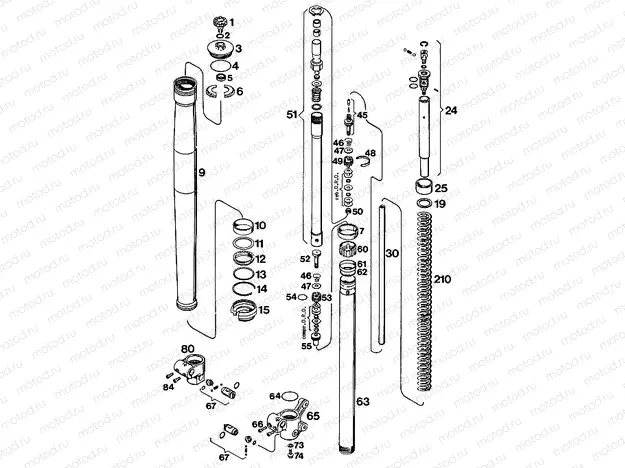 FRONT FORK DISASSEMBLED