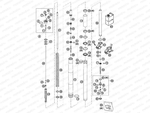 FRONT FORK DISASSEMBLED