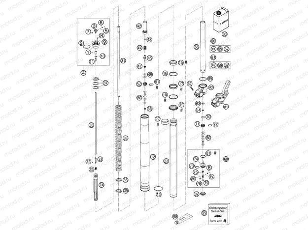FRONT FORK DISASSEMBLED