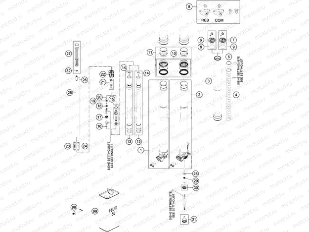 FRONT FORK DISASSEMBLED