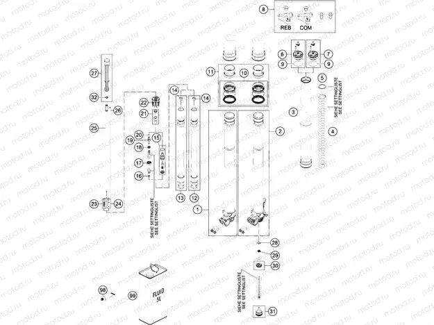 FRONT FORK DISASSEMBLED