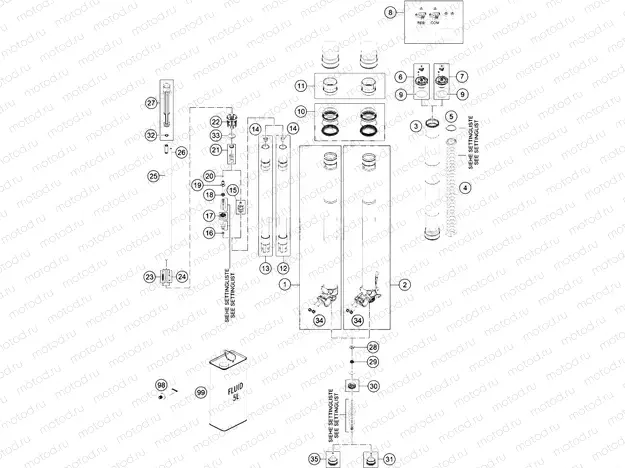 FRONT FORK DISASSEMBLED